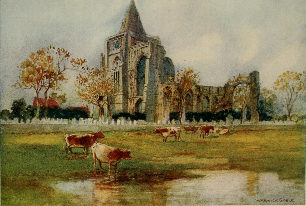 An illustration from The greater abbeys of England, 1908, leaf 105