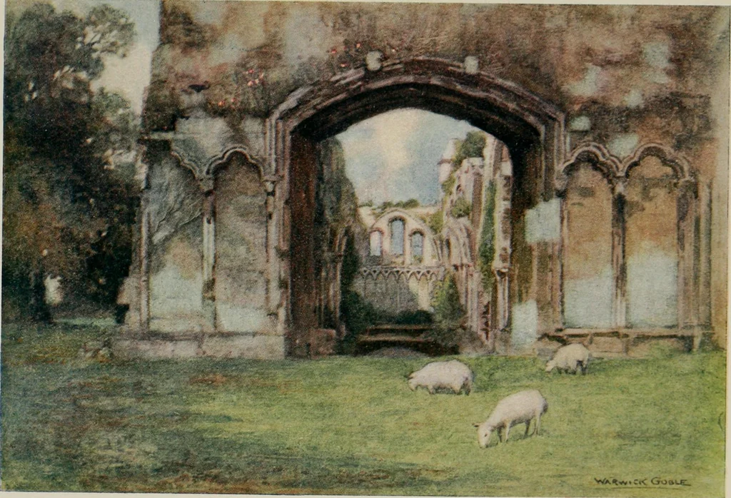 An illustration from The greater abbeys of England, 1908, leaf 159
