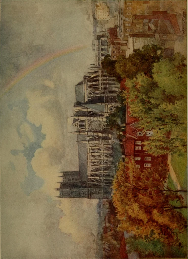An illustration from The greater abbeys of England, 1908, leaf 369