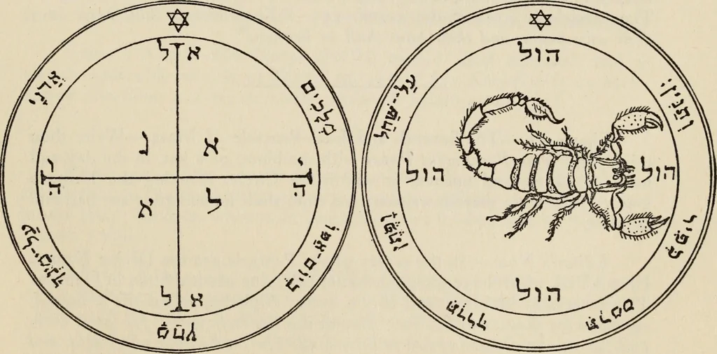An illustration from The greater Key of Solomon : including a clear and precise exposition of King Solomon's secret procedure, its mysteries and magic rites : original plates, seals, charms and talismans : translated from the ancient manuscripts in the British Museum, London, 1914, leaf 93