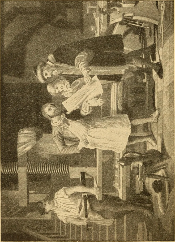 An illustration from Great inventions and discoveries, 1911, leaf 4