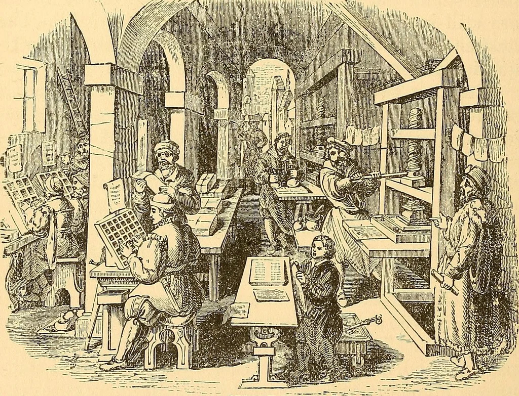 An illustration from The great inventions : their history, from the earliest period to the present. Their influence on civilization, accompanied by sketches of lives of the principal inventors; their labors, their hardships and their triumphs, 1883, leaf 103