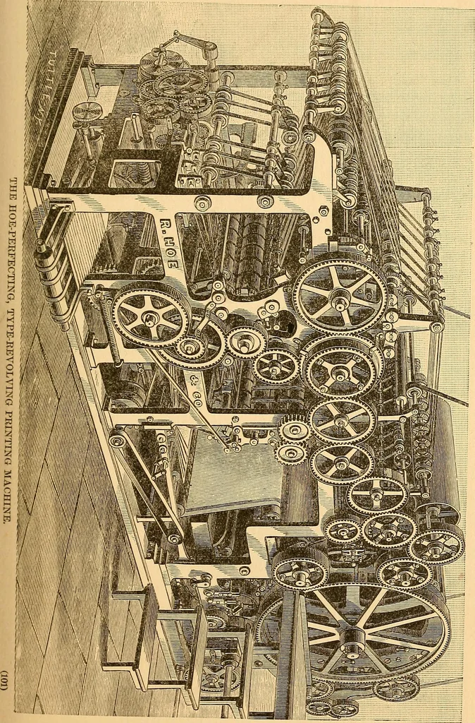An illustration from The great inventions : their history, from the earliest period to the present. Their influence on civilization, accompanied by sketches of lives of the principal inventors; their labors, their hardships and their triumphs, 1883, leaf 106