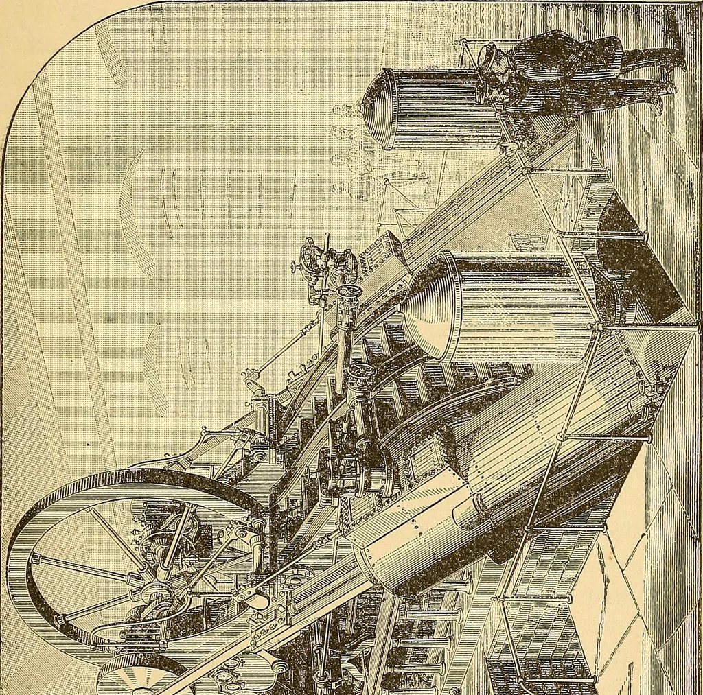 An illustration from The great inventions : their history, from the earliest period to the present. Their influence on civilization, accompanied by sketches of lives of the principal inventors; their labors, their hardships and their triumphs, 1883, leaf 242