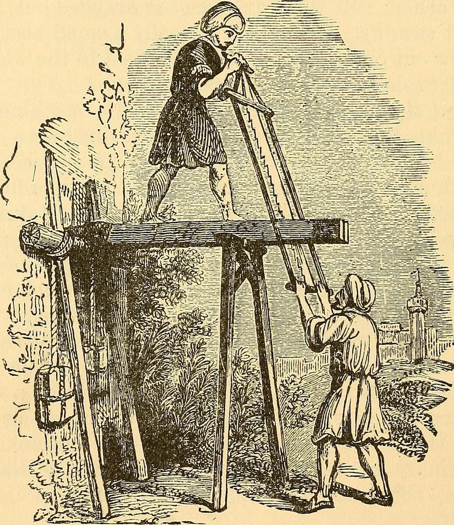 An illustration from The great inventions : their history, from the earliest period to the present. Their influence on civilization, accompanied by sketches of lives of the principal inventors; their labors, their hardships and their triumphs, 1883, leaf 305
