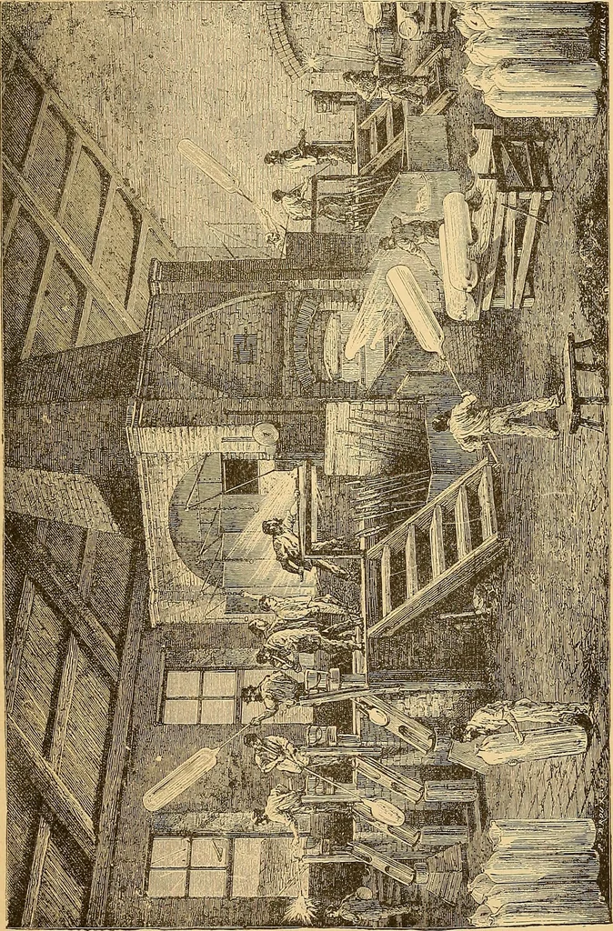 An illustration from The great inventions : their history, from the earliest period to the present. Their influence on civilization, accompanied by sketches of lives of the principal inventors; their labors, their hardships and their triumphs, 1883, leaf 662