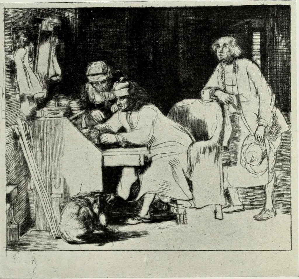 An illustration from The great painter-etchers from Rembrandt to Whistler, 1914, leaf 198