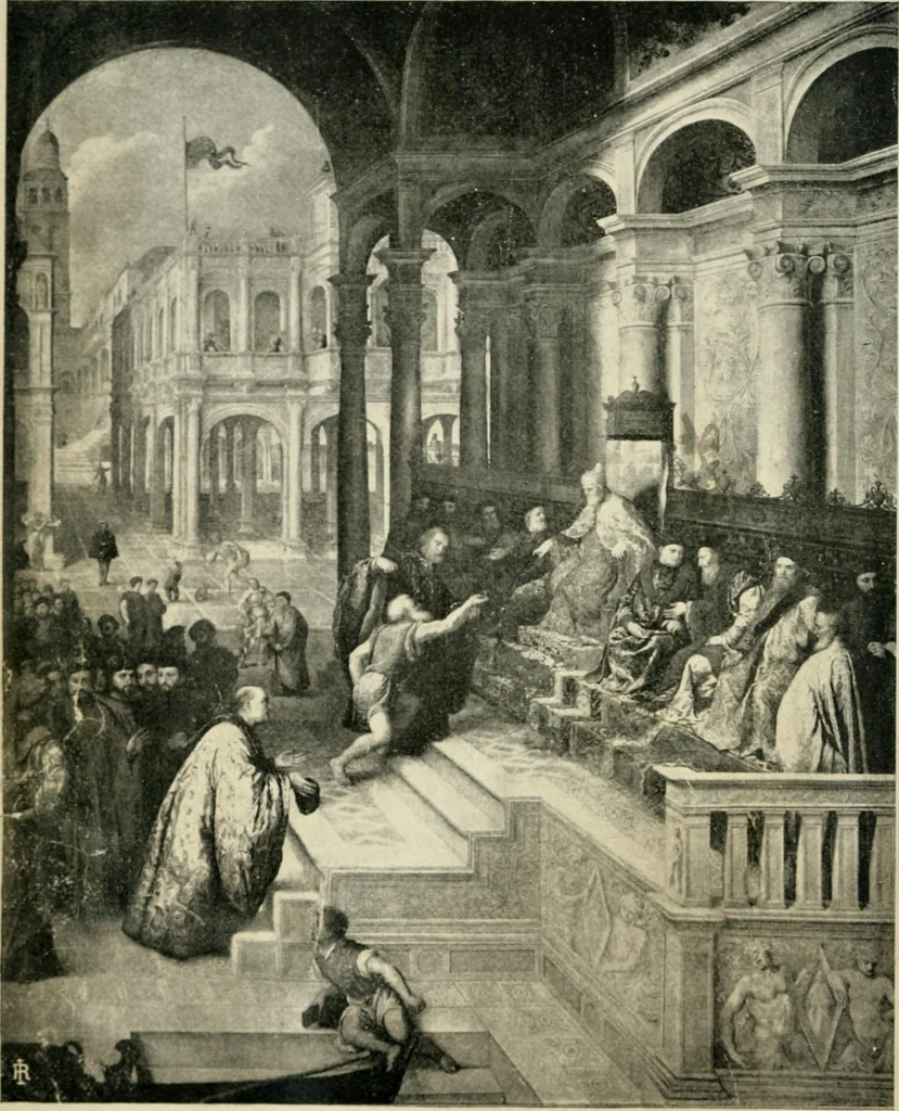 An illustration from Great pictures as seen and described by famous writers, 1900, leaf 8