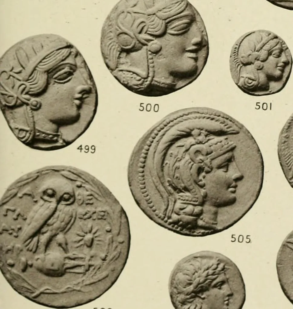 An illustration from Greek coins and their parent cities, 1902, leaf 148