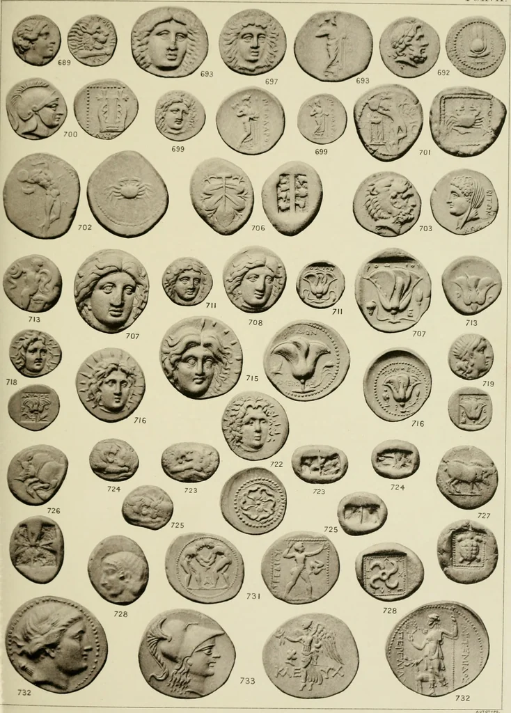 An illustration from Greek coins and their parent cities, 1902, leaf 196