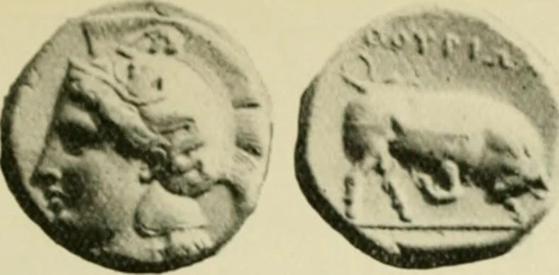 An illustration from Greek coins and their parent cities, 1902, leaf 50