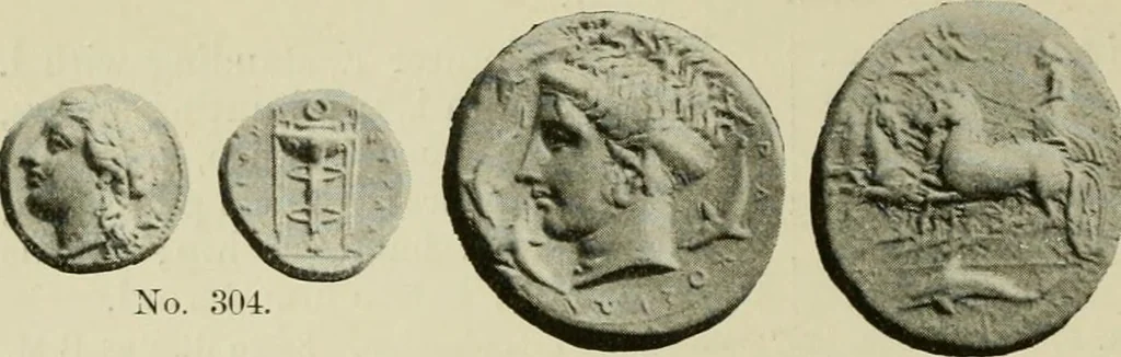 An illustration from Greek coins and their parent cities, 1902, leaf 95