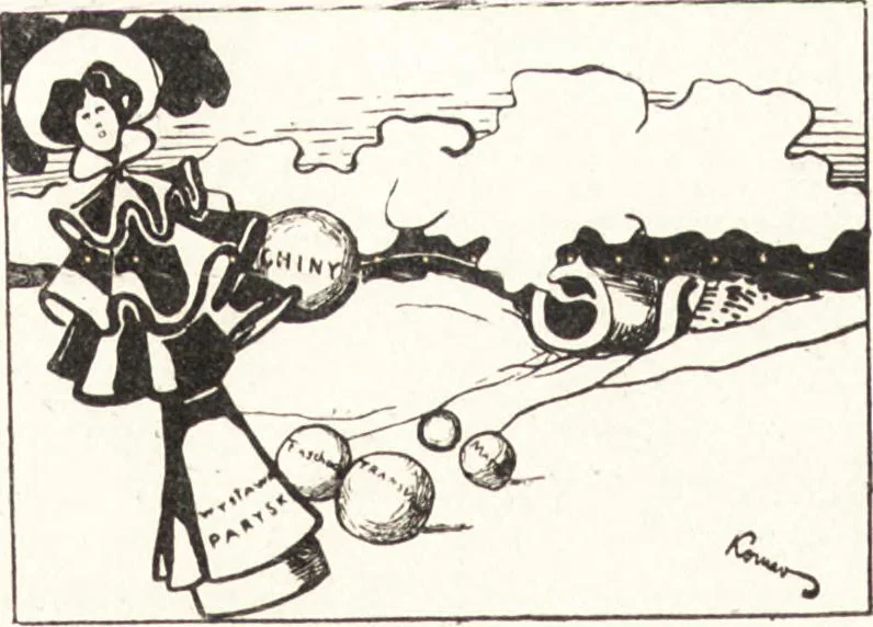 An illustration from "Zopf ab" : die chinesische Affaire im Lichte der europäischen Karikatur, 1900, leaf 15