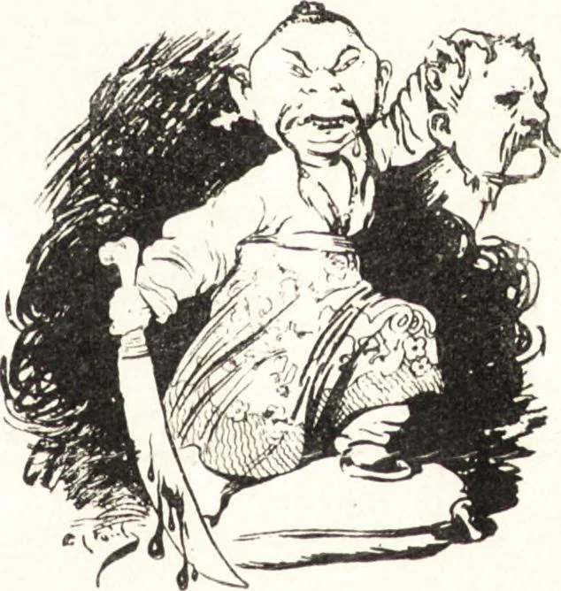An illustration from "Zopf ab" : die chinesische Affaire im Lichte der europäischen Karikatur, 1900, leaf 16