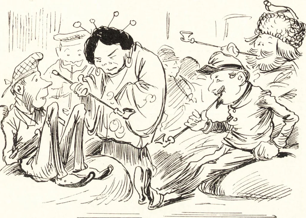 An illustration from "Zopf ab" : die chinesische Affaire im Lichte der europäischen Karikatur, 1900, leaf 18