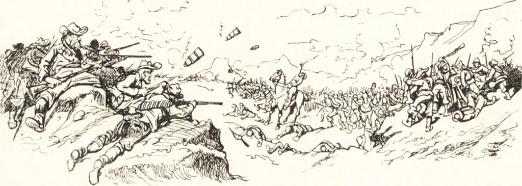 An illustration from "Zopf ab" : die chinesische Affaire im Lichte der europäischen Karikatur, 1900, leaf 26