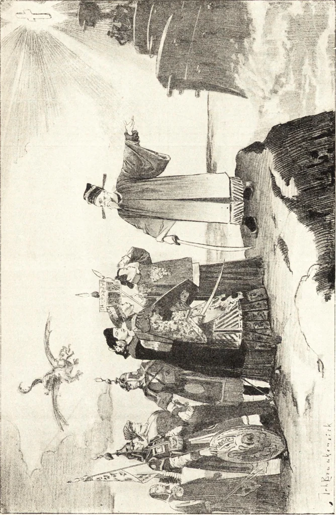 An illustration from "Zopf ab" : die chinesische Affaire im Lichte der europäischen Karikatur, 1900, leaf 34