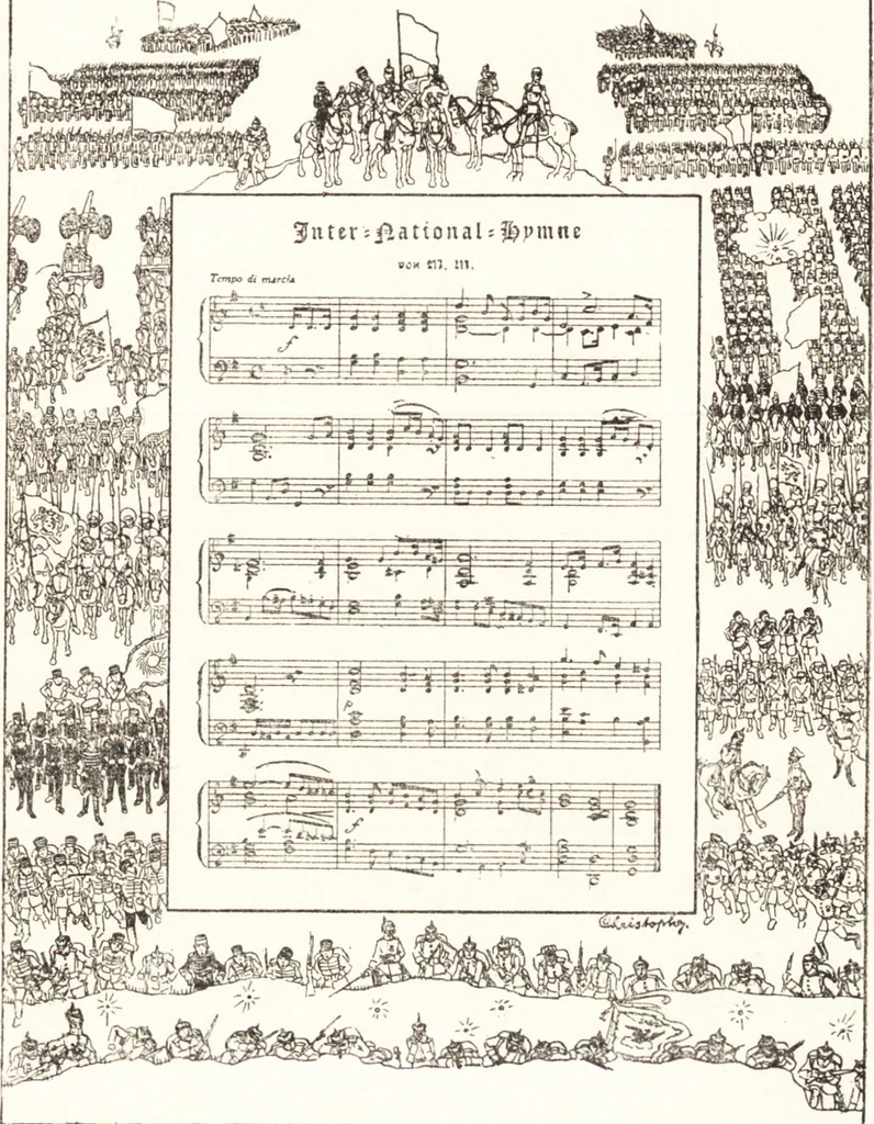 An illustration from "Zopf ab" : die chinesische Affaire im Lichte der europäischen Karikatur, 1900, leaf 42