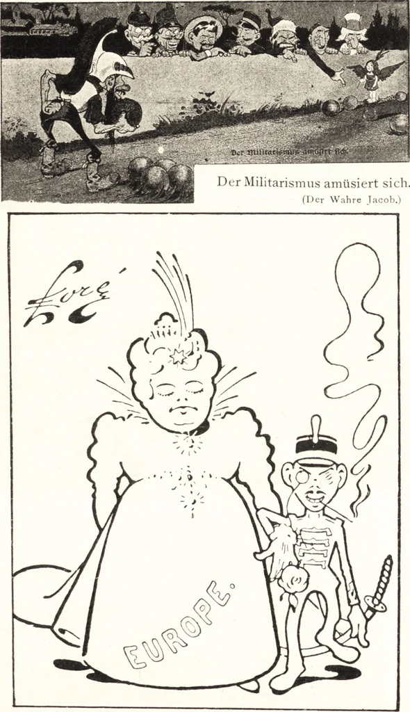 An illustration from "Zopf ab" : die chinesische Affaire im Lichte der europäischen Karikatur, 1900, leaf 58