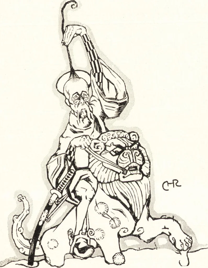 An illustration from "Zopf ab" : die chinesische Affaire im Lichte der europäischen Karikatur, 1900, leaf 68