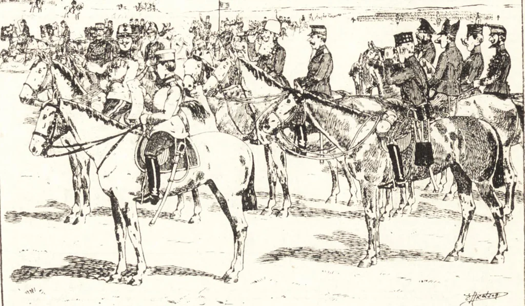 An illustration from "Zopf ab" : die chinesische Affaire im Lichte der europäischen Karikatur, 1900, leaf 87