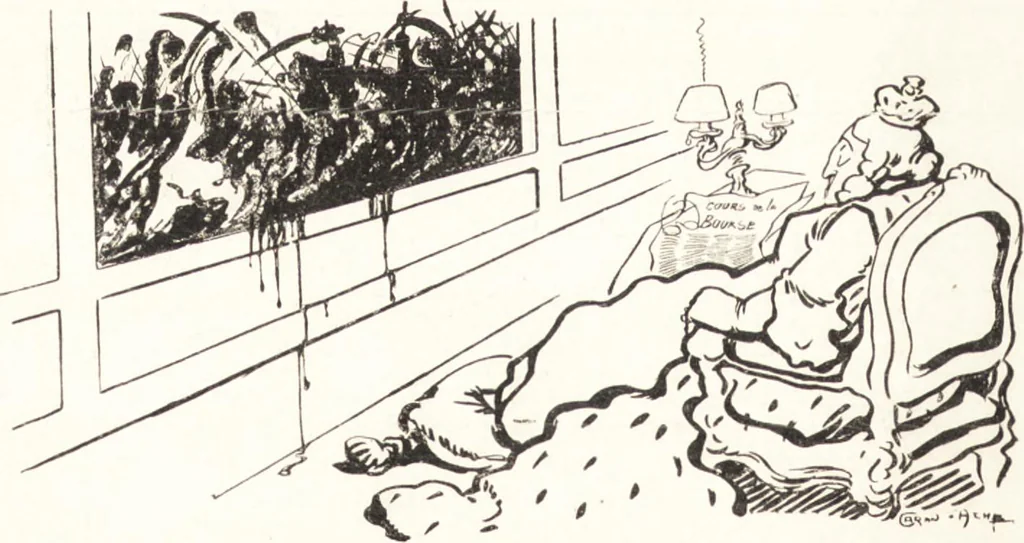 An illustration from "Zopf ab" : die chinesische Affaire im Lichte der europäischen Karikatur, 1900, leaf 91