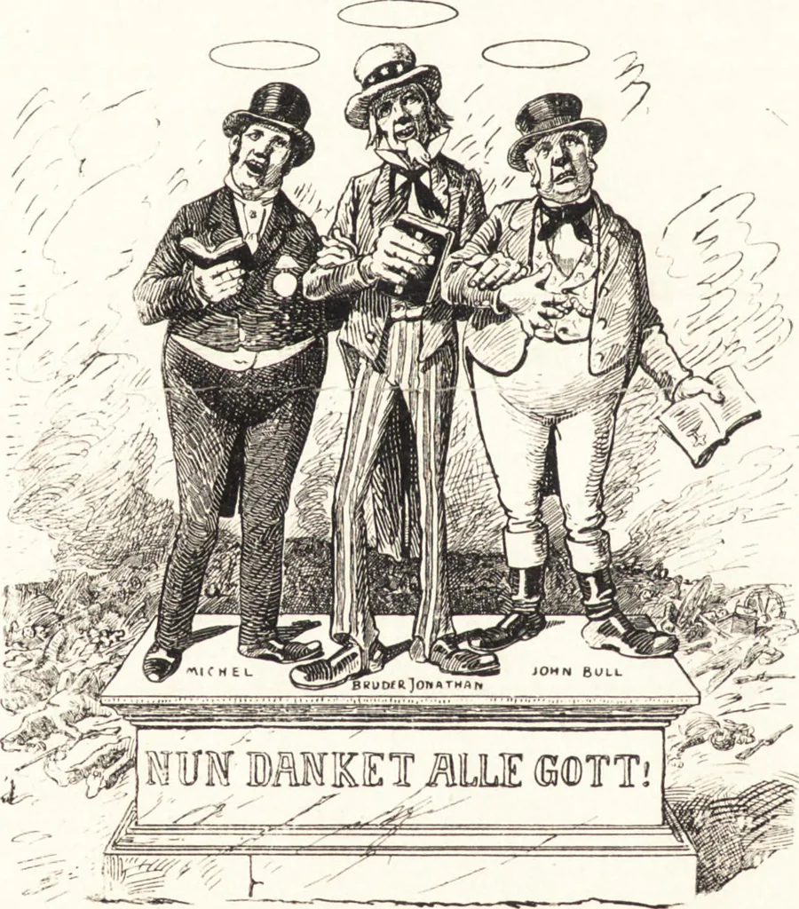 An illustration from "Zopf ab" : die chinesische Affaire im Lichte der europäischen Karikatur, 1900, leaf 97