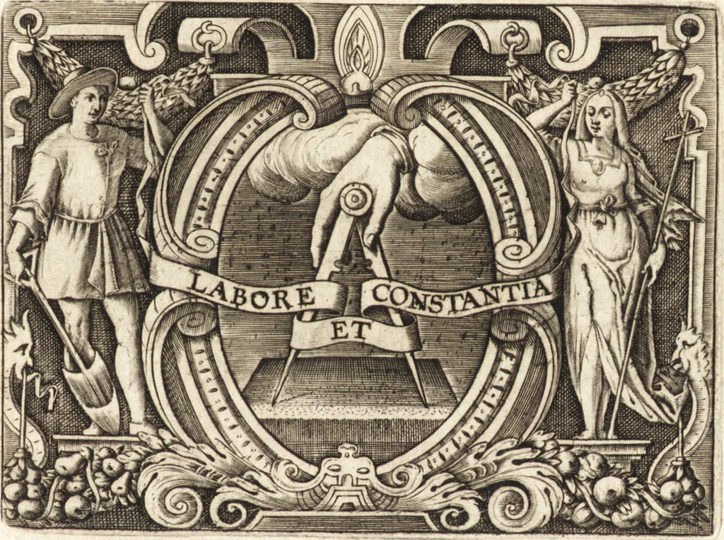 An illustration from Leges regiae et leges X.virales, 1613, leaf 8