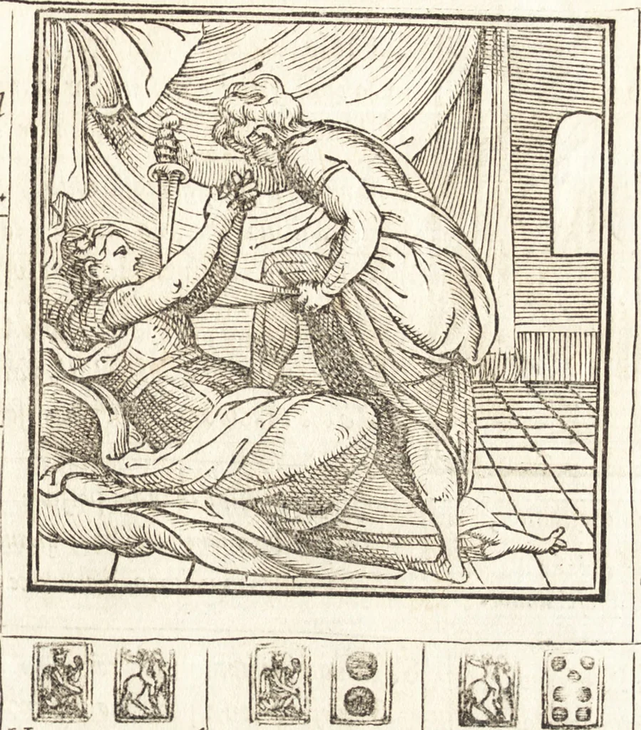 An illustration from Le ingeniose sorti, composte per Francesco Marcolini da Forli : intitulate Giardino di pensieri, 1550, leaf 108