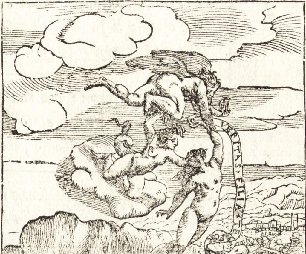 An illustration from Le ingeniose sorti, composte per Francesco Marcolini da Forli : intitulate Giardino di pensieri, 1550, leaf 12
