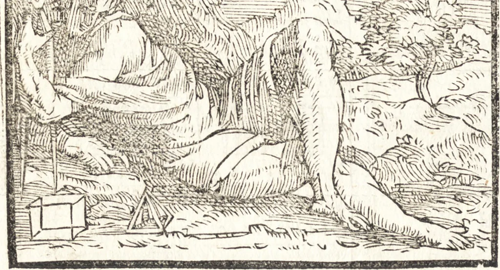 An illustration from Le ingeniose sorti, composte per Francesco Marcolini da Forli : intitulate Giardino di pensieri, 1550, leaf 133