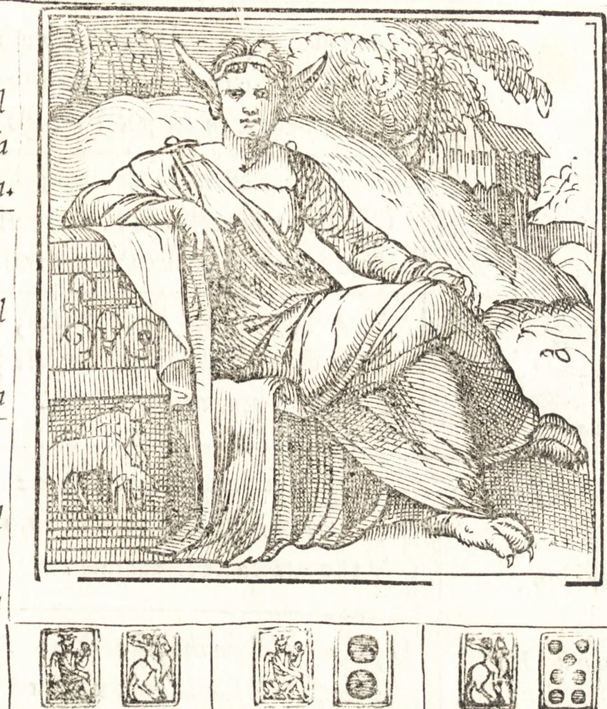 An illustration from Le ingeniose sorti, composte per Francesco Marcolini da Forli : intitulate Giardino di pensieri, 1550, leaf 136