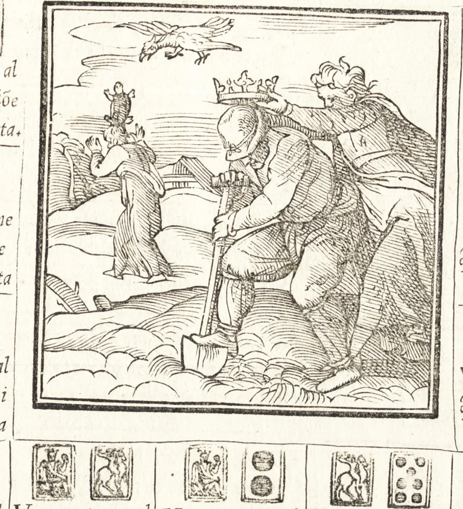 An illustration from Le ingeniose sorti, composte per Francesco Marcolini da Forli : intitulate Giardino di pensieri, 1550, leaf 148