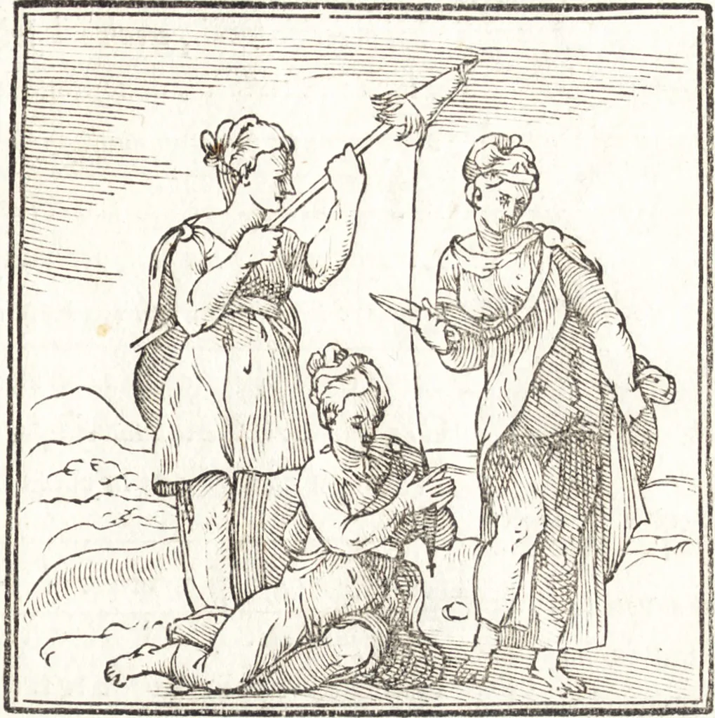 An illustration from Le ingeniose sorti, composte per Francesco Marcolini da Forli : intitulate Giardino di pensieri, 1550, leaf 152