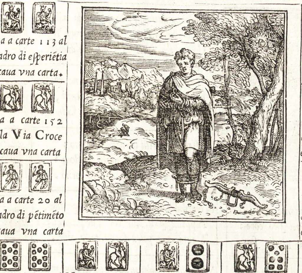 An illustration from Le ingeniose sorti, composte per Francesco Marcolini da Forli : intitulate Giardino di pensieri, 1550, leaf 16