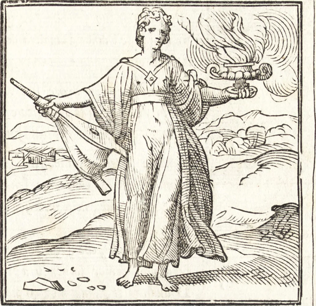 An illustration from Le ingeniose sorti, composte per Francesco Marcolini da Forli : intitulate Giardino di pensieri, 1550, leaf 168
