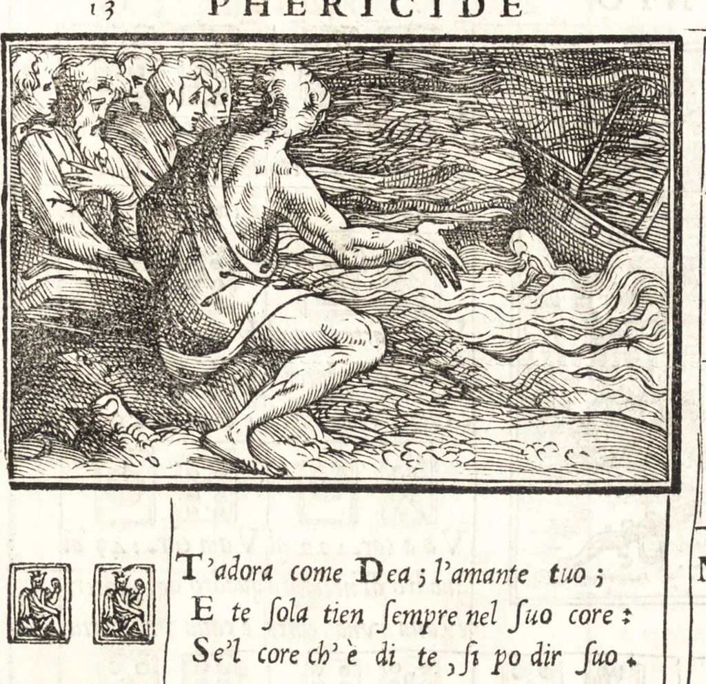 An illustration from Le ingeniose sorti, composte per Francesco Marcolini da Forli : intitulate Giardino di pensieri, 1550, leaf 17