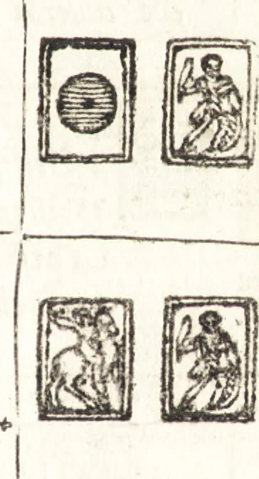 An illustration from Le ingeniose sorti, composte per Francesco Marcolini da Forli : intitulate Giardino di pensieri, 1550, leaf 182