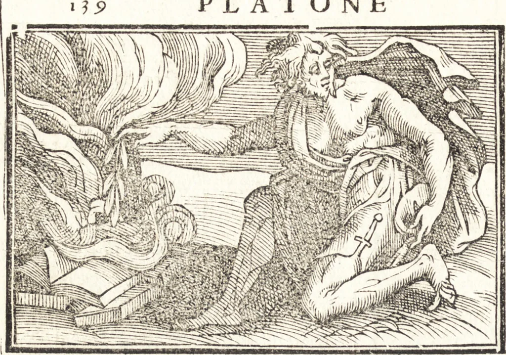 An illustration from Le ingeniose sorti, composte per Francesco Marcolini da Forli : intitulate Giardino di pensieri, 1550, leaf 185
