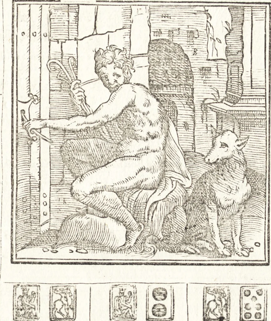 An illustration from Le ingeniose sorti, composte per Francesco Marcolini da Forli : intitulate Giardino di pensieri, 1550, leaf 188