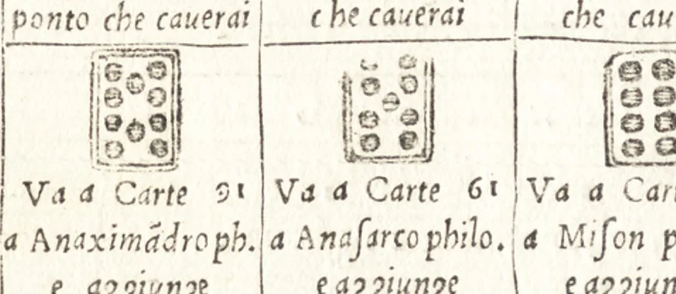 An illustration from Le ingeniose sorti, composte per Francesco Marcolini da Forli : intitulate Giardino di pensieri, 1550, leaf 195