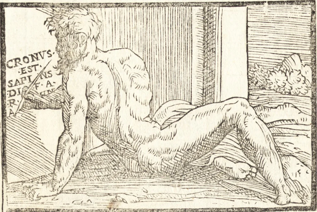 An illustration from Le ingeniose sorti, composte per Francesco Marcolini da Forli : intitulate Giardino di pensieri, 1550, leaf 205