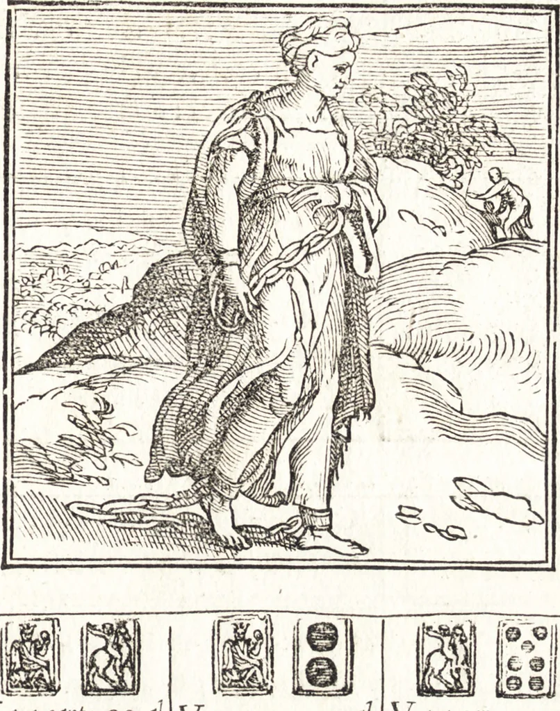 An illustration from Le ingeniose sorti, composte per Francesco Marcolini da Forli : intitulate Giardino di pensieri, 1550, leaf 24