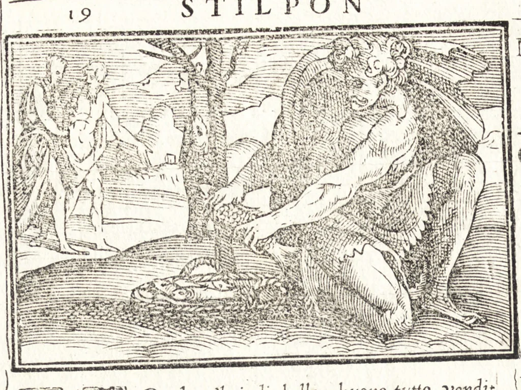 An illustration from Le ingeniose sorti, composte per Francesco Marcolini da Forli : intitulate Giardino di pensieri, 1550, leaf 25