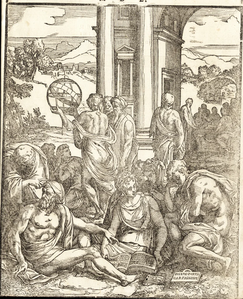 An illustration from Le ingeniose sorti, composte per Francesco Marcolini da Forli : intitulate Giardino di pensieri, 1550, leaf 4