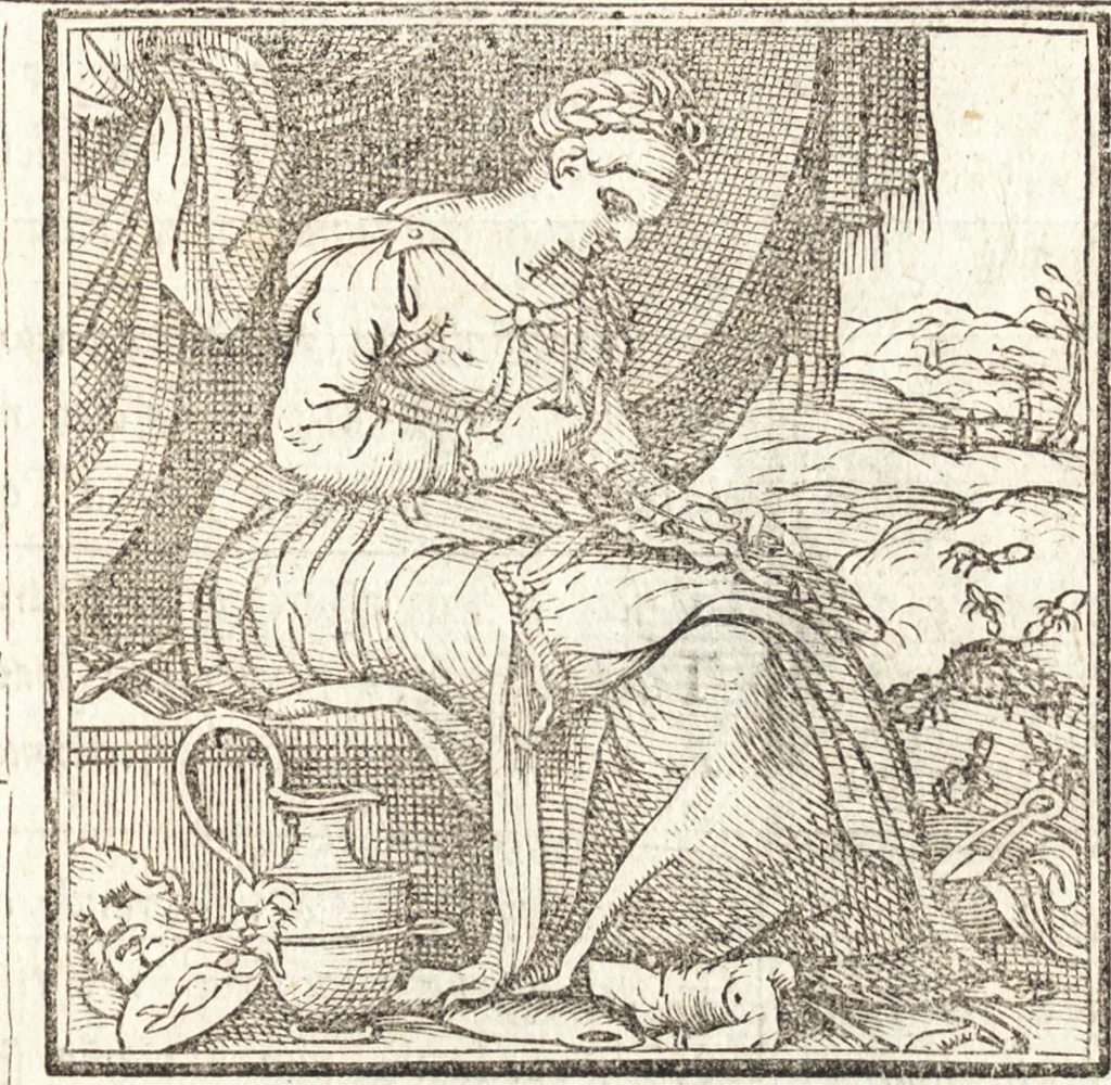 An illustration from Le ingeniose sorti, composte per Francesco Marcolini da Forli : intitulate Giardino di pensieri, 1550, leaf 40