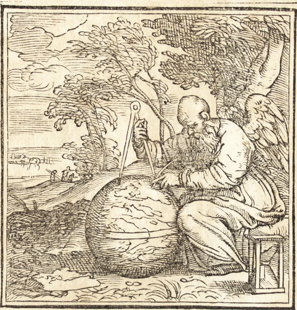 An illustration from Le ingeniose sorti, composte per Francesco Marcolini da Forli : intitulate Giardino di pensieri, 1550, leaf 44