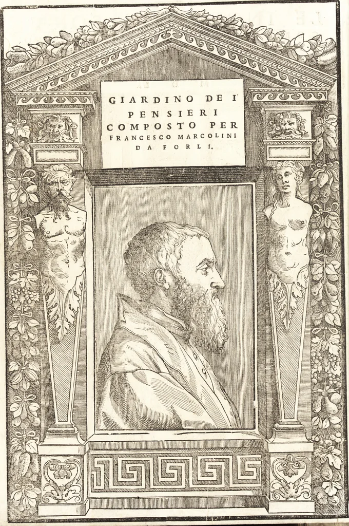An illustration from Le ingeniose sorti, composte per Francesco Marcolini da Forli : intitulate Giardino di pensieri, 1550, leaf 5