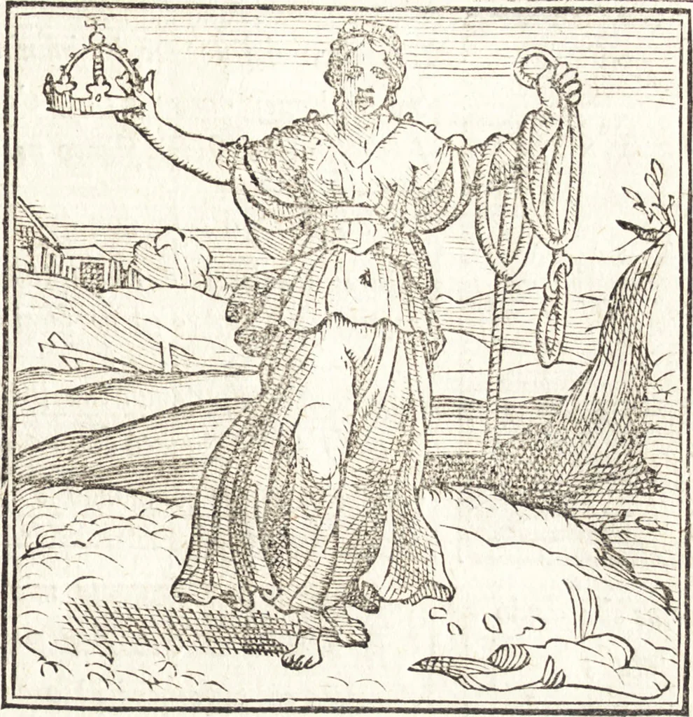 An illustration from Le ingeniose sorti, composte per Francesco Marcolini da Forli : intitulate Giardino di pensieri, 1550, leaf 56
