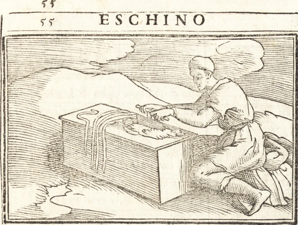 An illustration from Le ingeniose sorti, composte per Francesco Marcolini da Forli : intitulate Giardino di pensieri, 1550, leaf 73